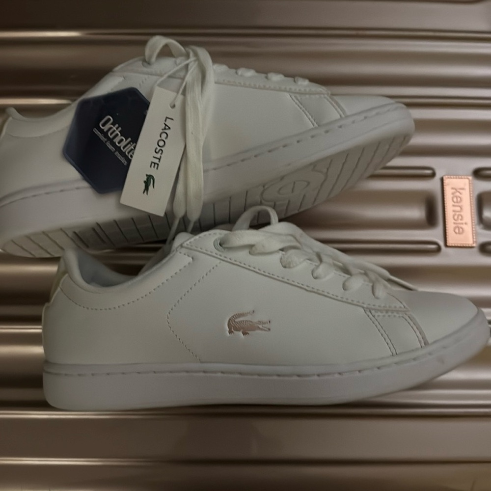 Lacoste White & Rose Gold Sneakers